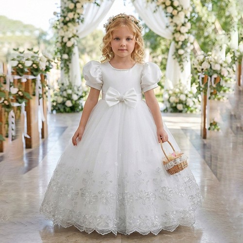 Girls lace flower - girl, dress