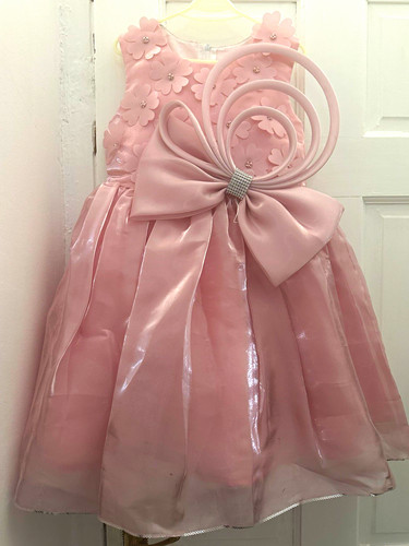 Girls pink sleeveless flower - girls,